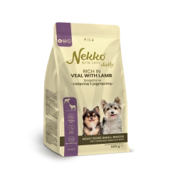 NEKKO DAILY ADULT SMALL BREED CIELĘCINA Z JAGNIĘCINĄ 0,5KG