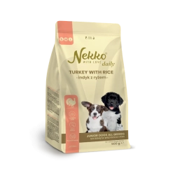 NEKKO DAILY JUNIOR ALL BREED INDYK Z RYŻEM 0,5KG