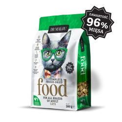 DRMALOU CATS ADULT LIOFILIZOWANA KARMA PEŁNOPORCJOWA KURCZAK Z ŁOSOSIEM 500G