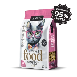 DRMALOU CATS ADULT LIOFILIZOWANA KARMA PEŁNOPORCJOWA KURCZAK Z KURZYMI SERCAMI 500G