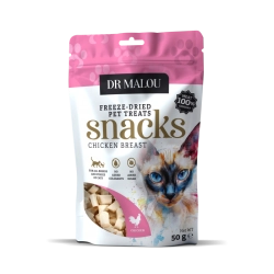 DRMALOU CATS PRZYSMAKI DLA KOTÓW MIĘSNE KOSTKI 100% LIOFILIZOWANEJ PIERSI Z KURCZAKA 50G