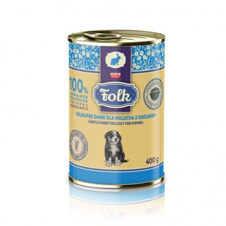 Karma mokra Folk dla szczeniaka z królikiem 400 gram Karma mokra Folk dla szczeniaka z królikiem 400 gram