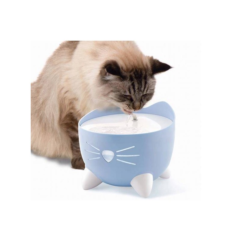 Catit Fontanna dla kota do picia wody PIXI 2,5l jasno niebieska - kot pije