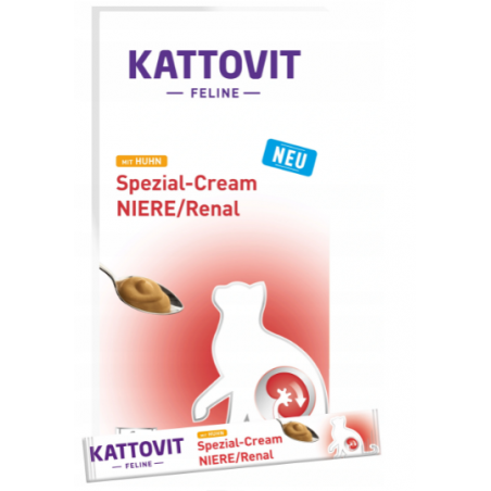 Kattovit Spezial Cream NIERE/RENAL Kurczak sos dla kota 6x15g Kattovit Spezial Cream NIERE/RENAL Kurczak sos dla kota 6x15g